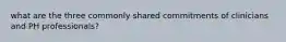 what are the three commonly shared commitments of clinicians and PH professionals?