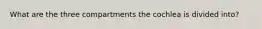 What are the three compartments the cochlea is divided into?