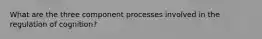 What are the three component processes involved in the regulation of cognition?