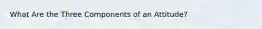What Are the Three Components of an Attitude?