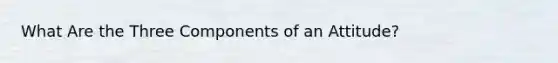What Are the Three Components of an Attitude?