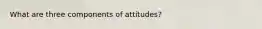 What are three components of attitudes?