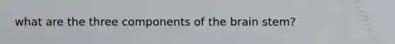 what are the three components of <a href='https://www.questionai.com/knowledge/kLMtJeqKp6-the-brain' class='anchor-knowledge'>the brain</a> stem?