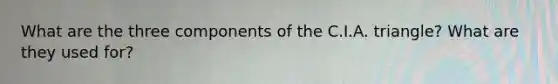 What are the three components of the C.I.A. triangle? What are they used for?