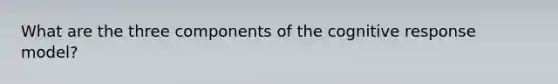 What are the three components of the cognitive response model?