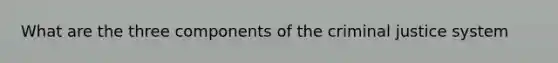 What are the three components of the criminal justice system