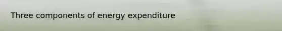 Three components of energy expenditure