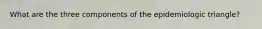 What are the three components of the epidemiologic triangle?