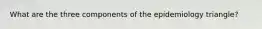 What are the three components of the epidemiology triangle?