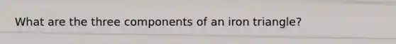 What are the three components of an iron triangle?