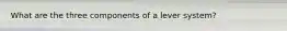 What are the three components of a lever system?
