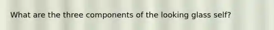 What are the three components of the looking glass self?