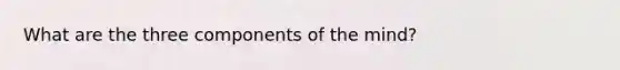 What are the three components of the mind?
