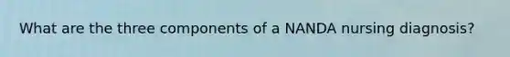 What are the three components of a NANDA nursing diagnosis?