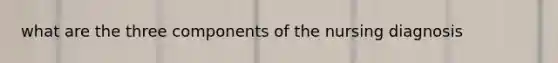 what are the three components of the nursing diagnosis