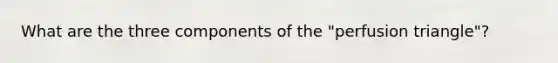 What are the three components of the "perfusion triangle"?