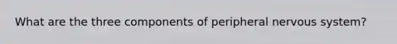 What are the three components of peripheral nervous system?