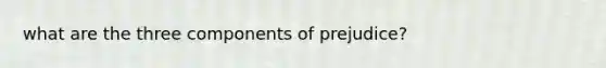 what are the three components of prejudice?