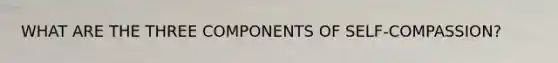 WHAT ARE THE THREE COMPONENTS OF SELF-COMPASSION?
