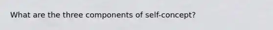 What are the three components of self-concept?