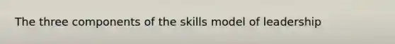 The three components of the skills model of leadership