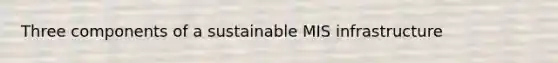 Three components of a sustainable MIS infrastructure