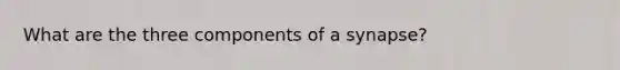 What are the three components of a synapse?