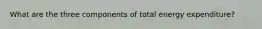 What are the three components of total energy expenditure?