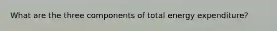 What are the three components of total energy expenditure?