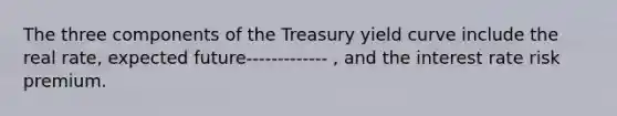 The three components of the Treasury yield curve include the real rate, expected future------------- , and the interest rate risk premium.