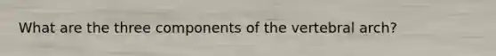 What are the three components of the vertebral arch?