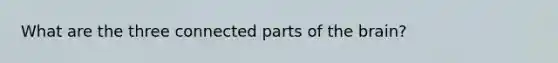 What are the three connected parts of <a href='https://www.questionai.com/knowledge/kLMtJeqKp6-the-brain' class='anchor-knowledge'>the brain</a>?