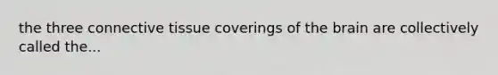 the three connective tissue coverings of the brain are collectively called the...