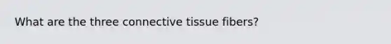 What are the three <a href='https://www.questionai.com/knowledge/kYDr0DHyc8-connective-tissue' class='anchor-knowledge'>connective tissue</a> fibers?