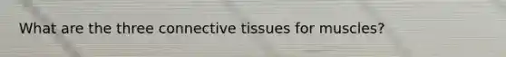 What are the three connective tissues for muscles?