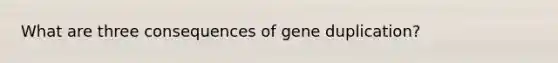 What are three consequences of gene duplication?