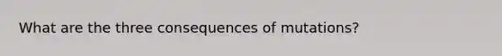 What are the three consequences of mutations?