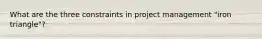 What are the three constraints in project management "iron triangle"?