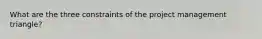 What are the three constraints of the project management triangle?
