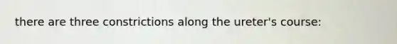 there are three constrictions along the ureter's course: