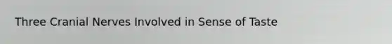 Three Cranial Nerves Involved in Sense of Taste