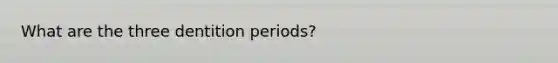 What are the three dentition periods?