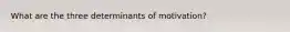 What are the three determinants of motivation?