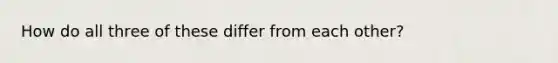 How do all three of these differ from each other?