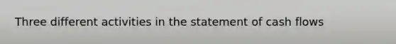 Three different activities in the statement of cash flows