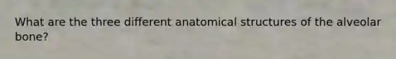 What are the three different anatomical structures of the alveolar bone?