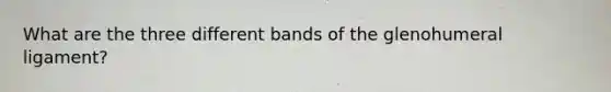 What are the three different bands of the glenohumeral ligament?