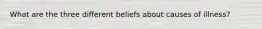 What are the three different beliefs about causes of illness?