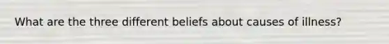 What are the three different beliefs about causes of illness?