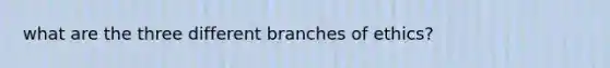 what are the three different branches of ethics?